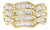 14K Yellow Gold 1-1/3 Cttw Baguette Diamond Wave Design Band Ring, Size 7 For Sale