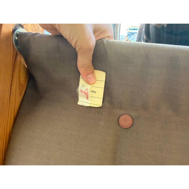 Brutalist Solid Wood Lounge Chair With Corduroy Upholstery 1970s For Sale - Image 9 of 10