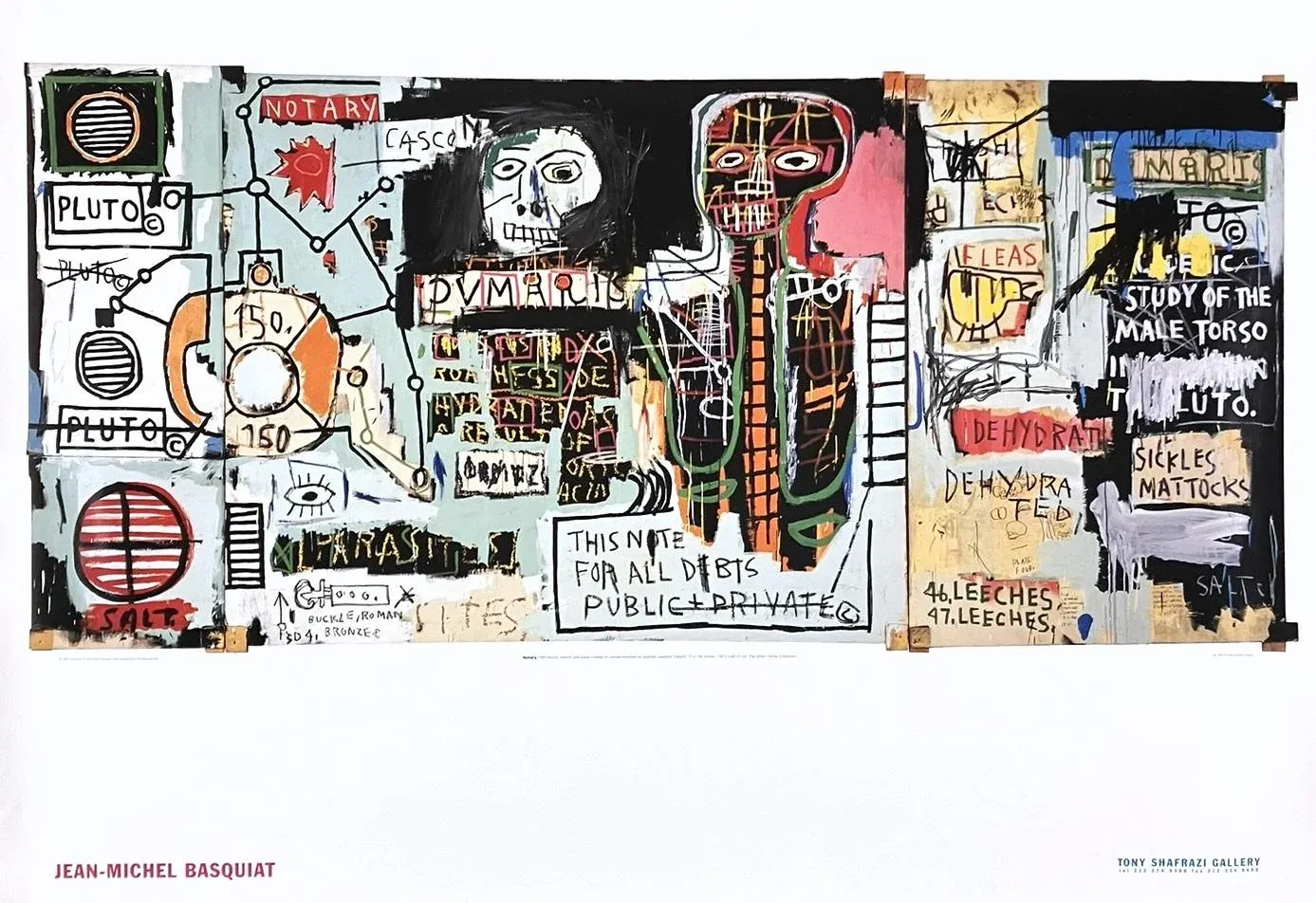 Jean-Michel Basquiat NOTARY アートブック JEAN MICHEL BASQUIAT RARE VINTAGE 1999 FRAMED LITHOGRAPH POSTER