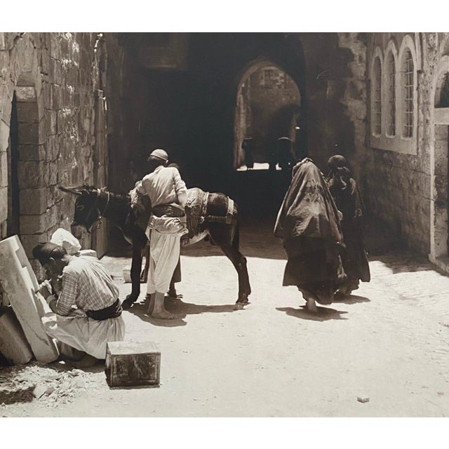 Modern American Colony Jerusalem, Vintage Large Albumen Photo Jerusalem - House Of The "Rich Man", 1890-1920 For Sale - Image 3 of 9