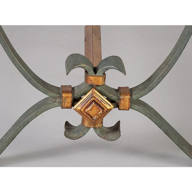 Gray French Vintage Iron and Glass Coffee Table For Sale - Image 8 of 10