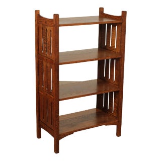Antique Mission Oak Magazine Stand Bookcase For Sale