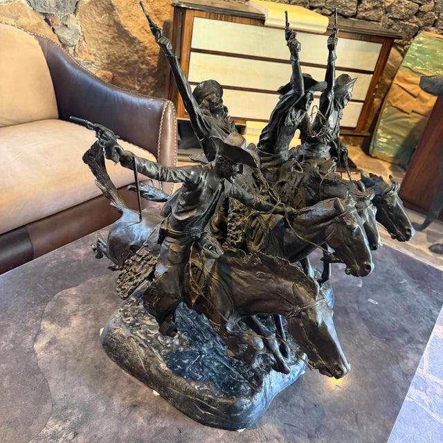Arge Bronze Sculpture "Coming Through the Rye" Frederic Remington For Sale - Image 11 of 18