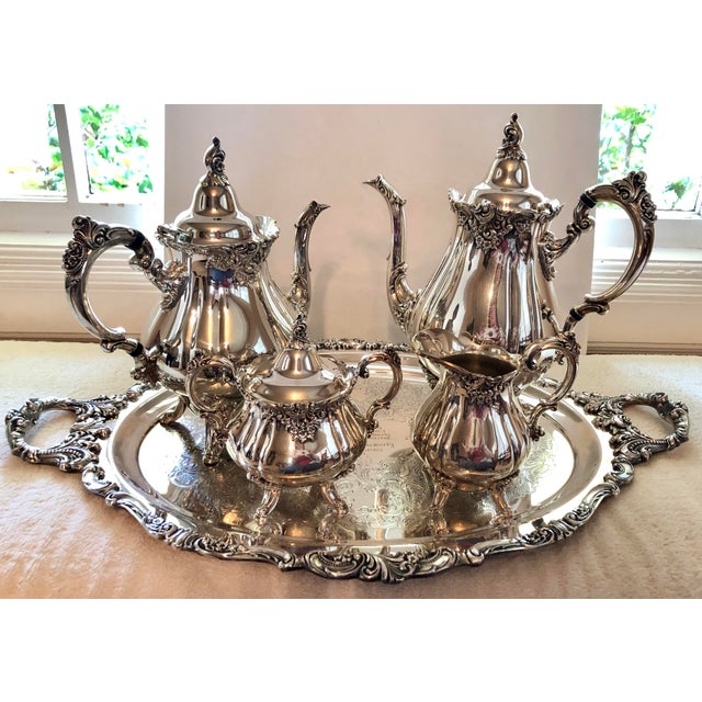Wallace Grande Baroque Silver Coffee and Tea Set Chairish