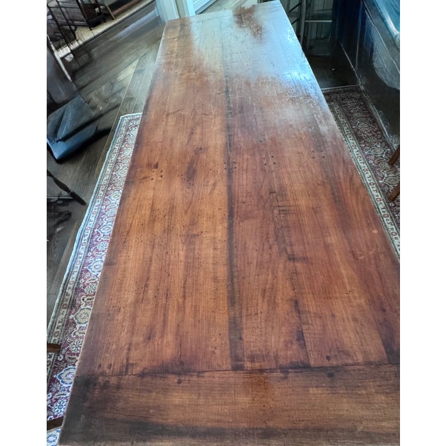 19th Century European Farmhouse Worktable/Refectory Table With 3 Drawers For Sale - Image 9 of 15