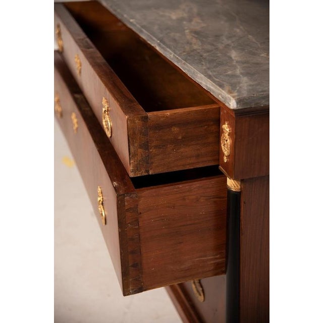 Lombard Empire Chest of Drawers with Marble Top, 1800 For Sale - Image 11 of 18