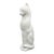 18" Art Deco Style White Bisque Ceramic Cat – Monumental Figurine For Sale