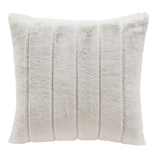 Piper Collection White Faux Fur "Koala" Pillow For Sale