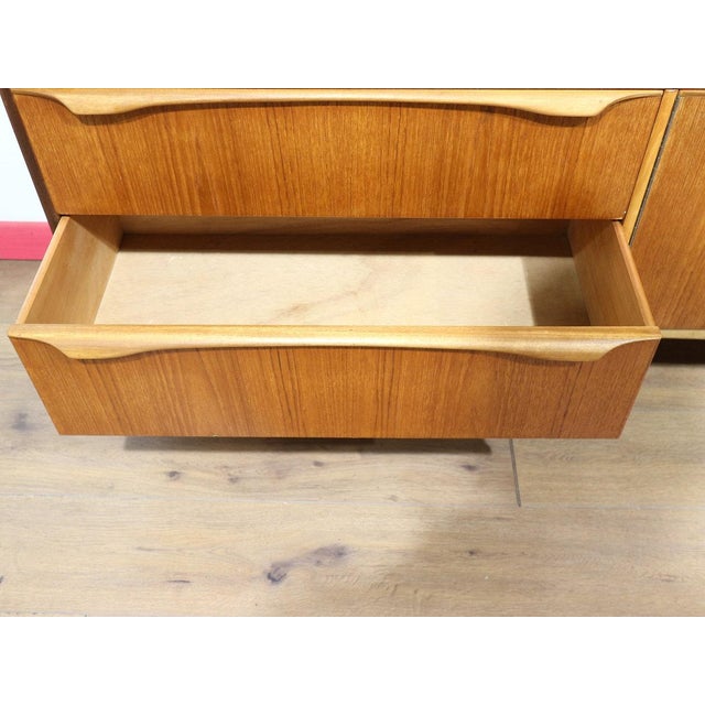 Brown Mid Century Modern Vintage Teak British Tall Credenza Buffet by S Form For Sale - Image 8 of 16