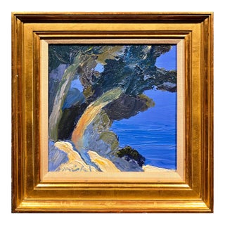 Roger Muhl -Abstract Coastline Landscape at Spring -Oil Painting For Sale