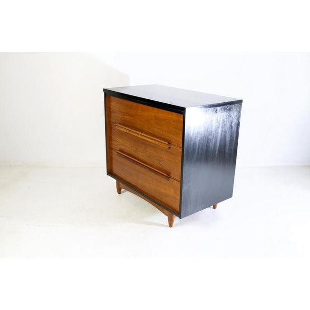 Mid-Century Modern Teak Dresser with Ebonized Frame, Italy, 1950s For Sale - Image 3 of 7