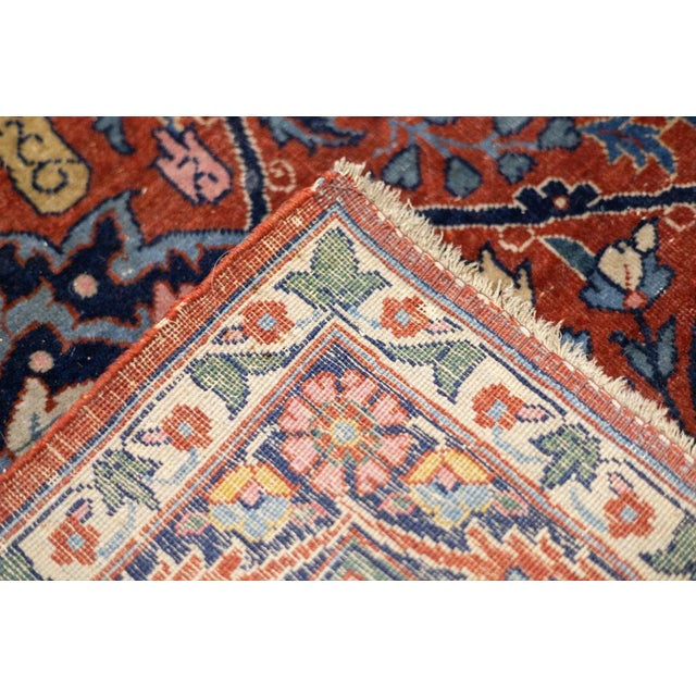 Fine Antique Persian Tehran Rug 8'8'' X 11'10'' For Sale - Image 4 of 12