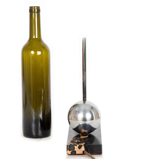 1930s French Art Deco Chrome and Etched Glass "Fish" Lumiere Table Light For Sale - Image 6 of 15