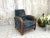Art Deco Blue Velvet Lounge Chair For Sale - Image 3 of 7