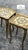 Elegant pair of vintage Italian Florentine-style accent tables featuring beautifully carved giltwood frames, gracefully...