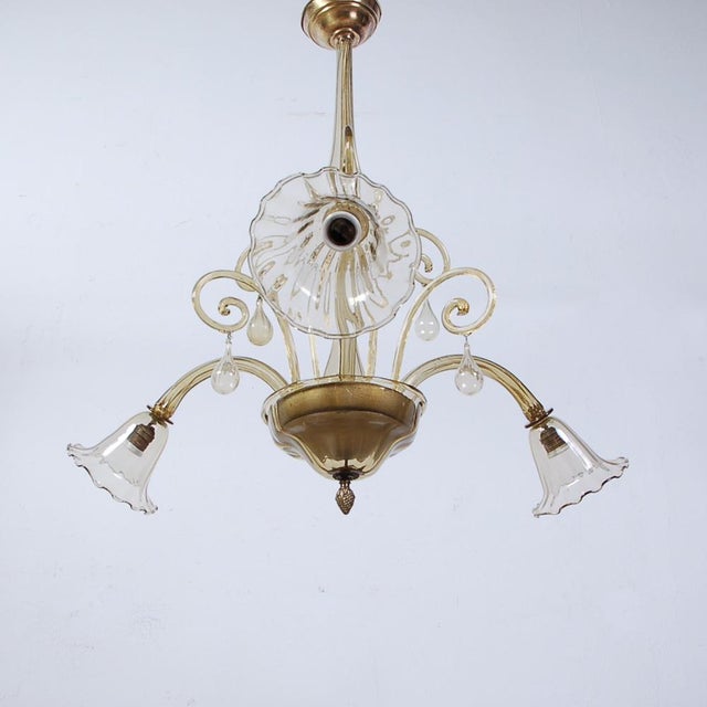 Murano Glass Chandelier, 1940s For Sale - Image 9 of 14