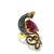 One of a Kind Bochic “Orient” Ruby, Emerald & Sapphire Swan Cocktail Ring Set 18k & Silver Size 5.5 For Sale - Image 4 of 4