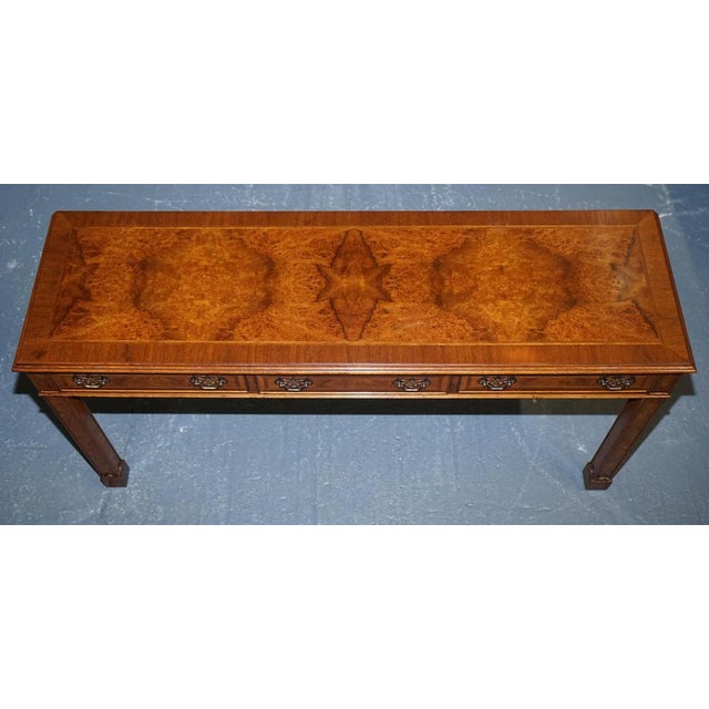 Georgian Style Burr Walnut Console Table from Brights of Nettlebed London For Sale - Image 5 of 18