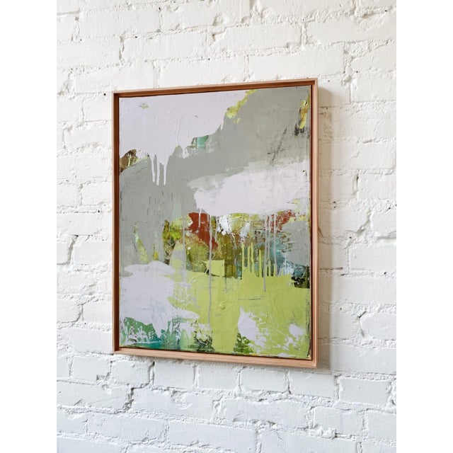 Abstract "Changing Leaves and Cloudy Sky" 2022 Framed Painting by Jessalin Beutler For Sale - Image 3 of 5