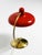 Large Mid-Century Modern Brass Table Lamp with Red Metal Shade, 1950s For Sale - Image 4 of 18