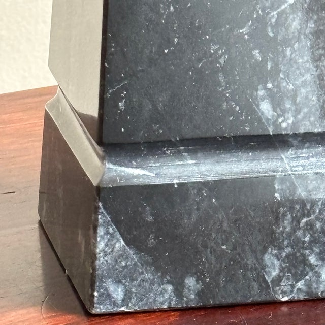10" Neoclassical Style Black Marble Obelisk For Sale - Image 13 of 17