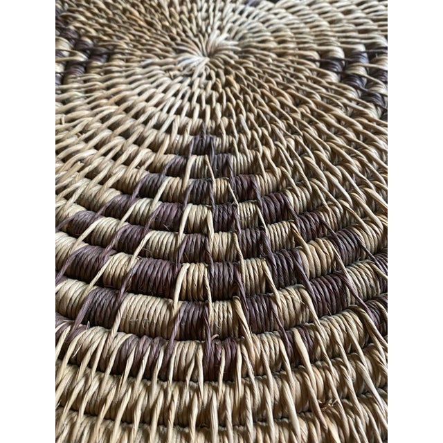 Rustic Extra Large Wide Handwoven in the Style of Papago/Tohono O'Odham Tray For Sale - Image 3 of 12