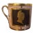 Antique Early 19th Century French Empire Paris Porcelain Coffee Can or Teacup With Portrait Busts, a Lyre and Trophies on Faux Marble Ground For Sale