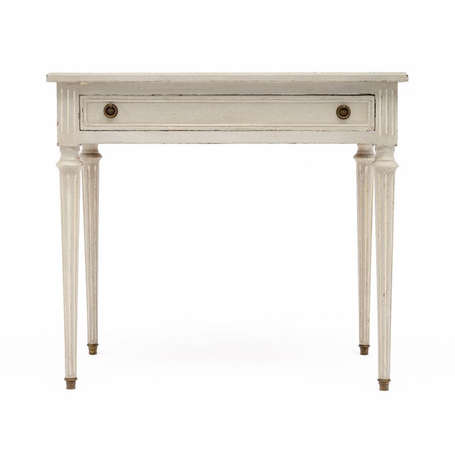 French Louis XVI Style Painted Cherrywood Writing Desk, Circa 1920 For Sale - Image 4 of 9