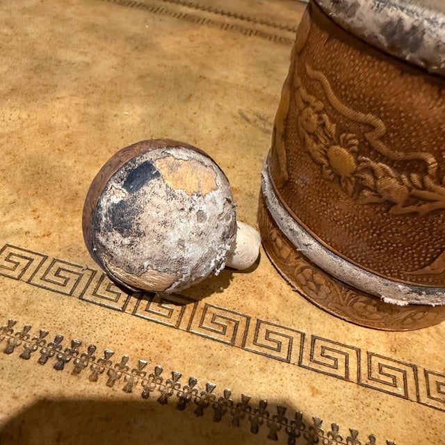 Italian Leather-Wrapped Bottle Decanter For Sale - Image 13 of 13