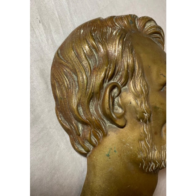 Antique Realistic Gilt Bronze Abraham Lincoln President Wall Plaque Medallion For Sale In New York - Image 6 of 9