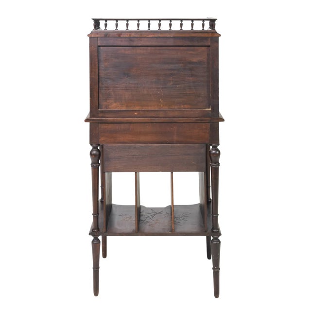 French Country French Mahogany Étagère Bookcase With Floral Carvings For Sale - Image 3 of 6