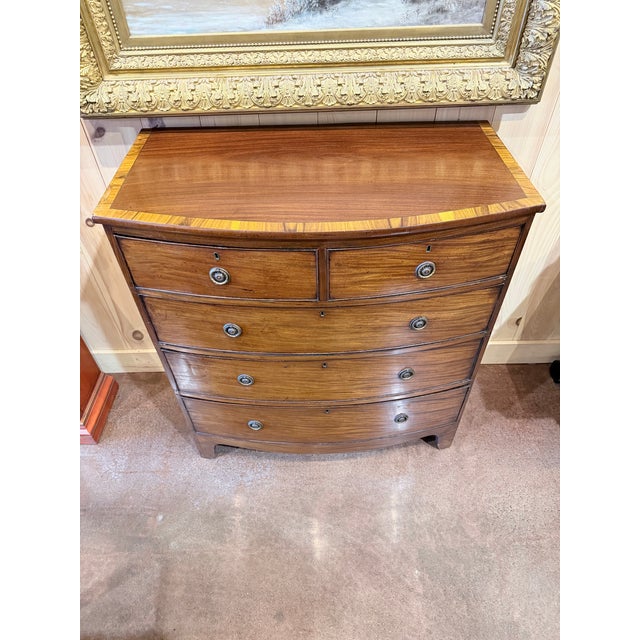 Traditional Antique Georgian Mahogany Bow Front Chest For Sale - Image 3 of 11