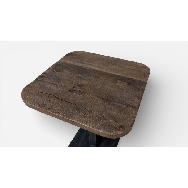 1960s Reclaimed Oak French Bistro Table (1 of 2) For Sale In Minneapolis - Image 6 of 9