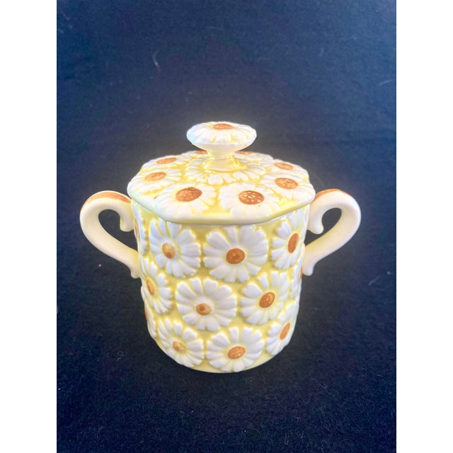 Shabby Chic Vintage 1960's Daisy Flower Teapot Set- 3 Pieces For Sale - Image 3 of 5