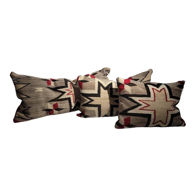 Mid 20th Century Hand Woven Pillows- Set of 3 For Sale