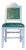 Antique Portuguese Wood Chair in Agua Green Velvet Fabric, 1920s For Sale