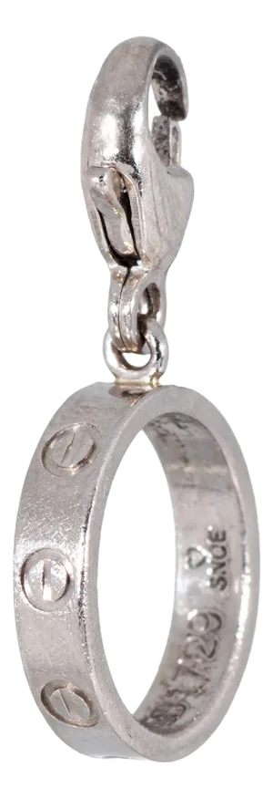 Cartier Love Charm Estate 18k White Gold Pendant Fine Signed JewelryCartier Love Charm Estate 18k White Gold Pendant Fine Signed Jewelry