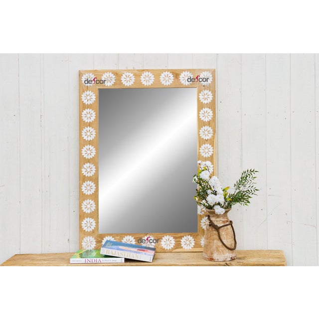 Modern Farmhouse Inlay Blossom Mirror For Sale - Image 10 of 10