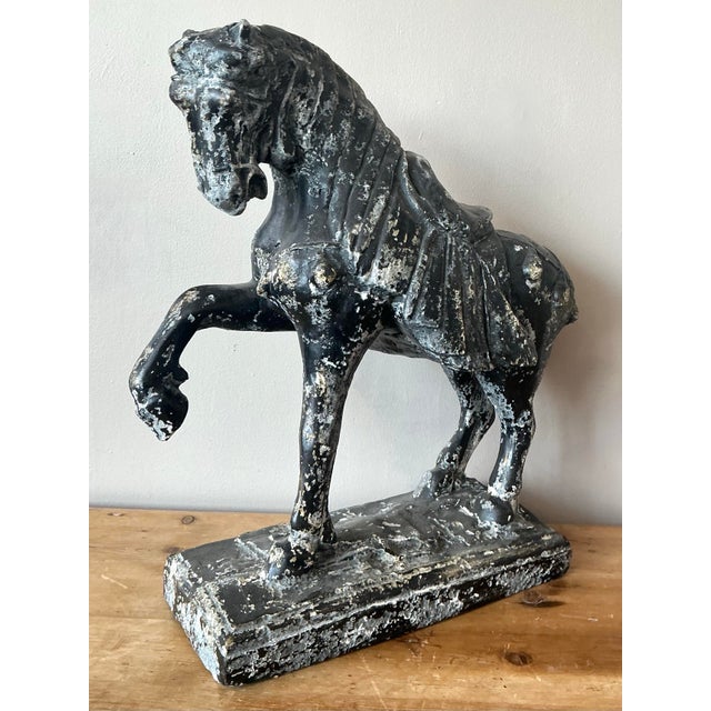 Vintage Cast Concrete Tang Horse For Sale - Image 12 of 12
