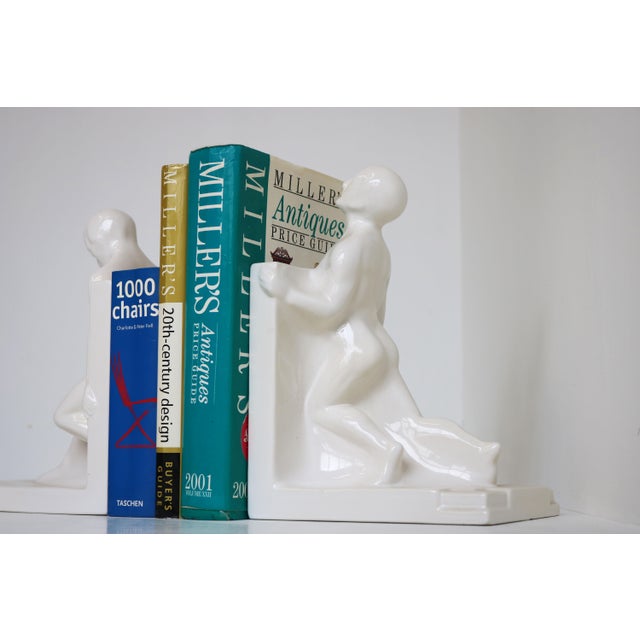 Gorgeous Dutch ceramic pottery Art Deco bookends. Designed by Godefridus Boonenkamp in 1920s-1930s. Very nice, large...