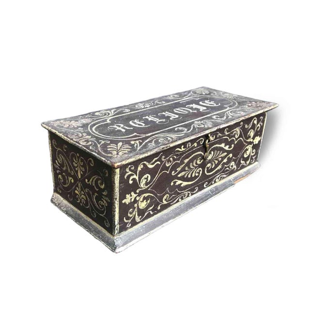 Wood French Lacquered Relic Box For Sale - Image 7 of 7