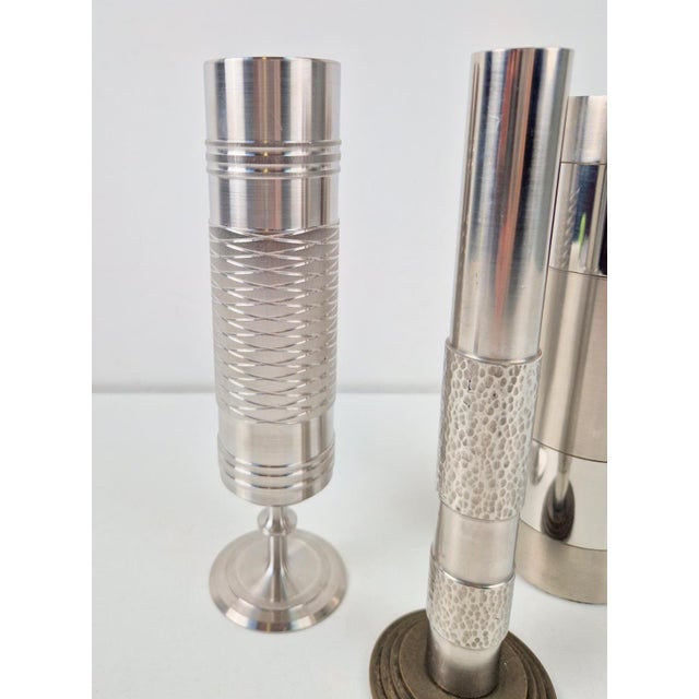 Brutalist Sculptural Metal and Brass Vases from BMF, Germany, 1960s, Set of 3 For Sale - Image 6 of 10