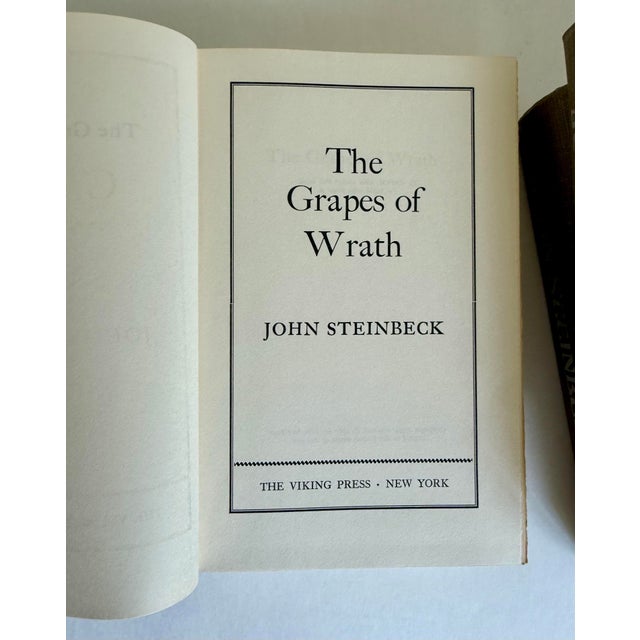 Mid-Century John Steinbeck Hardcover Book Set of 3 – Viking Press For Sale In Los Angeles - Image 6 of 12