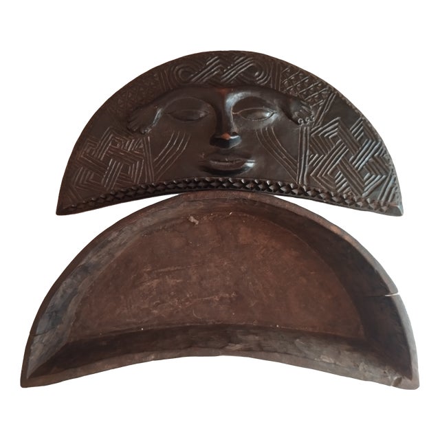 Antique African Tribal Art Kuba Tukula Box, Congo 1950s For Sale