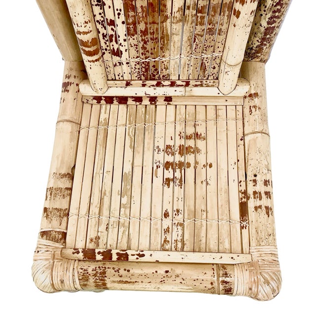 Tan Vintage Natural Bamboo Side Chair With Wrapped Details For Sale - Image 8 of 18