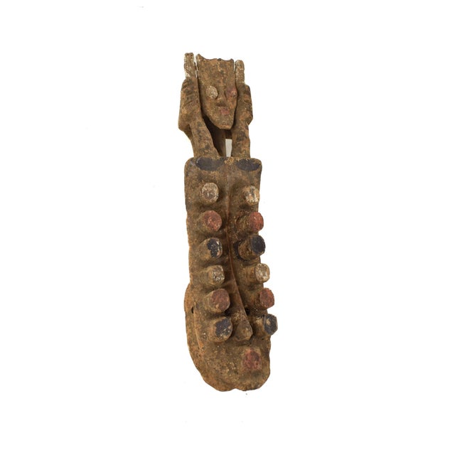 Early 20th Century Grebo Miniature Mask with Twelve Tubular Eyes 13 inch For Sale In Denver - Image 6 of 7