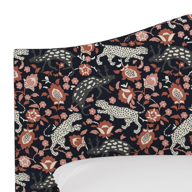 Not Yet Made - Made To Order Kenmore Headboard in Coral Navy Leopard, California King For Sale - Image 5 of 6