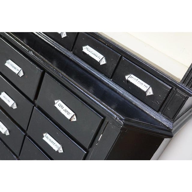 Large Black Painted Apothecary Cabinets, Eastern Europe, 1910s, Set of 2 For Sale - Image 3 of 18