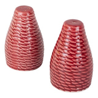 Vintage Secla Pink Ceramic Salt & Pepper Shakers, 1960s, Set of 2 For Sale