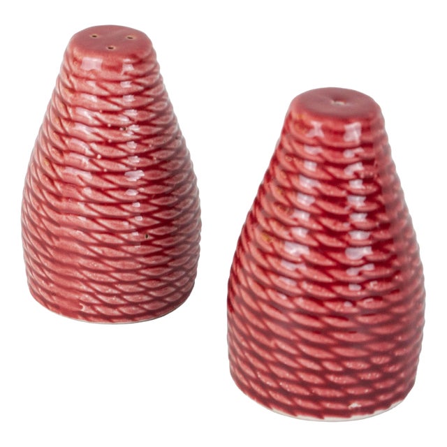 Vintage Secla Pink Ceramic Salt & Pepper Shakers, 1960s, Set of 2 For Sale